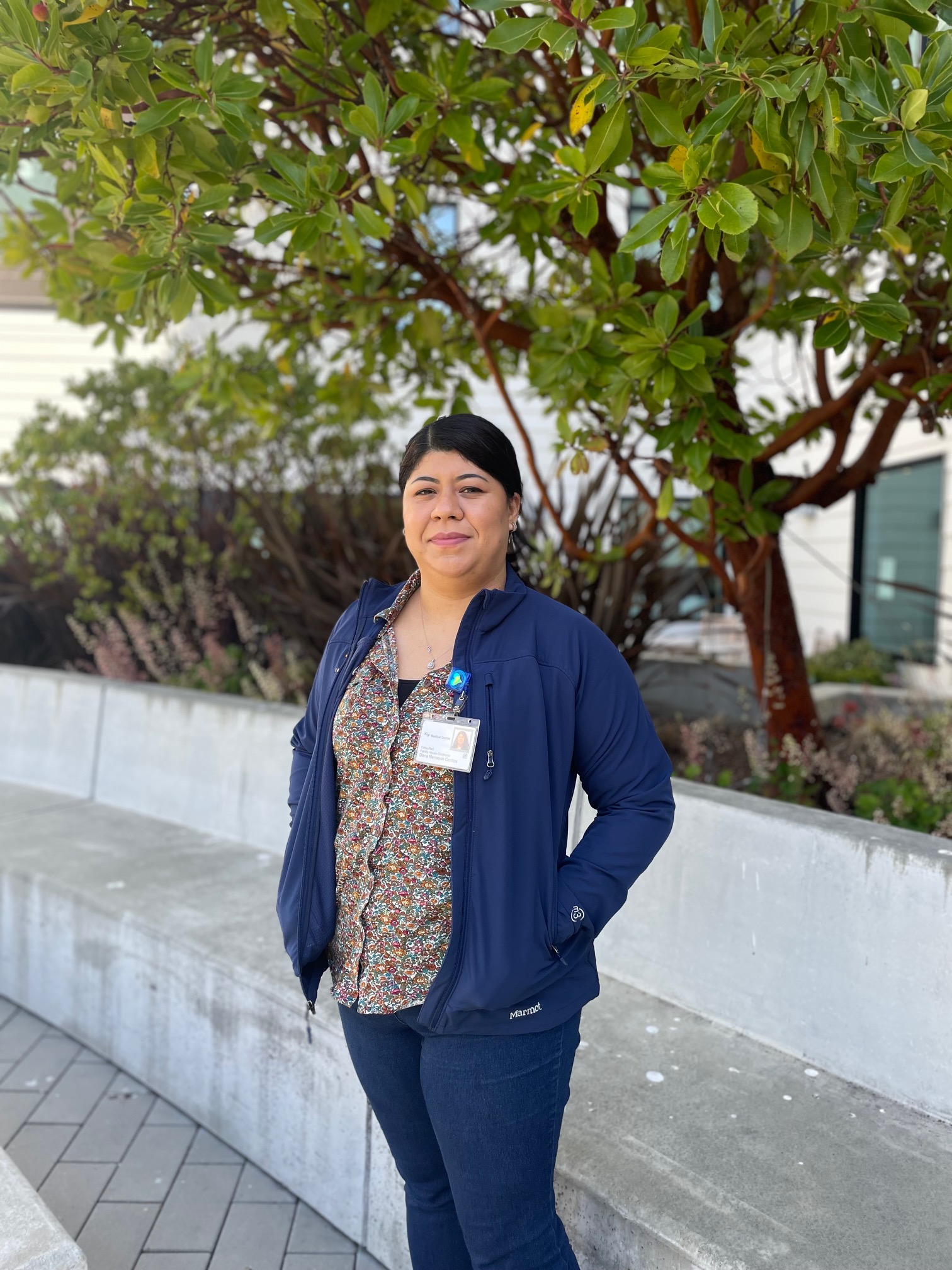 Photo of Diana in the Family House courtyard
