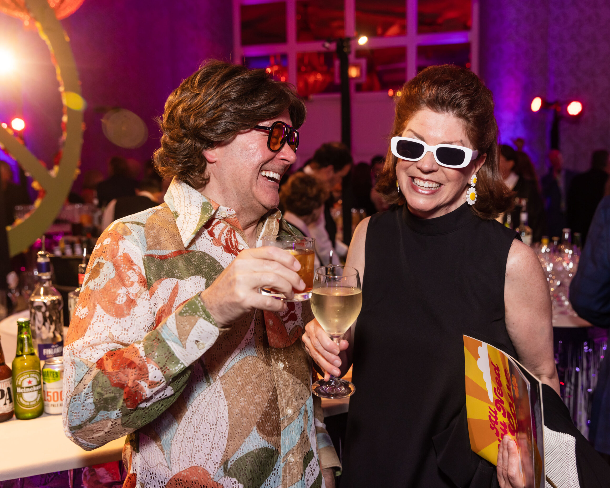two people cheersing