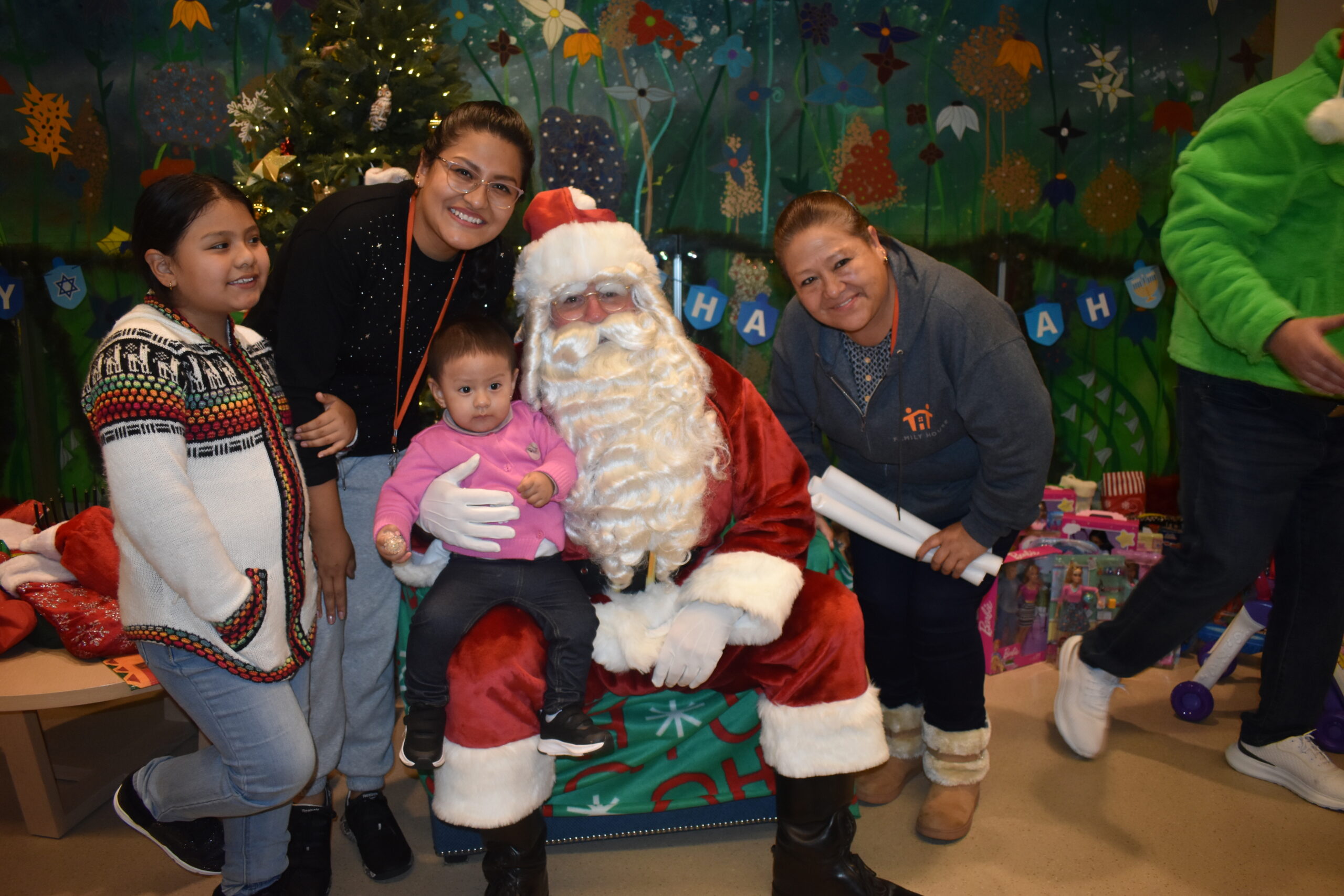 family with santa