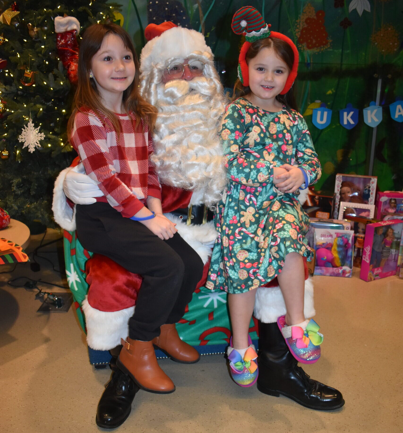 santa and children