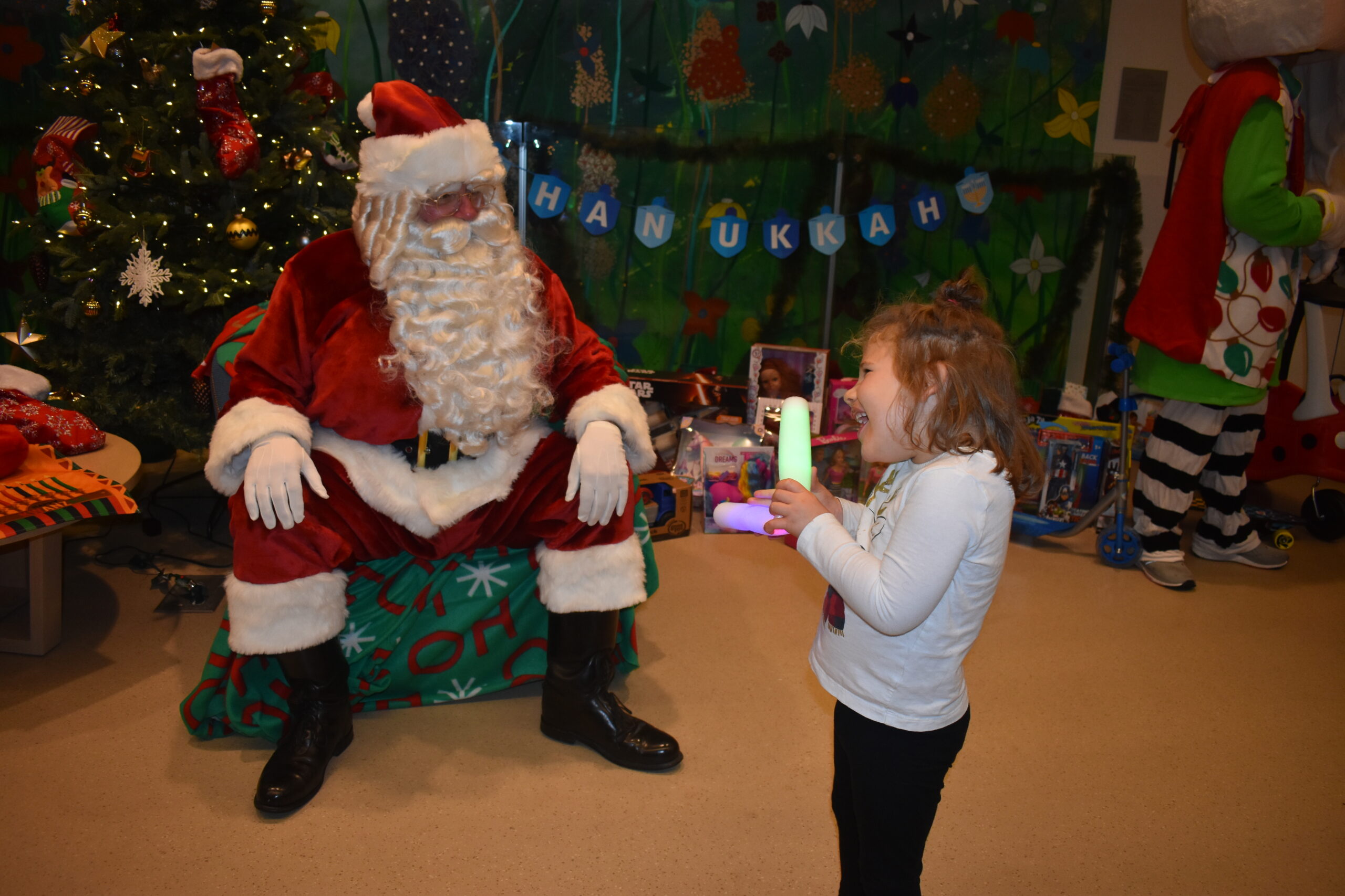 girl and santa