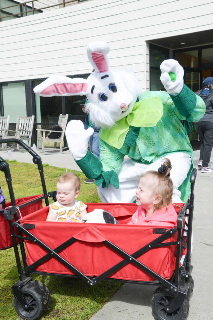 babies and easter bunny
