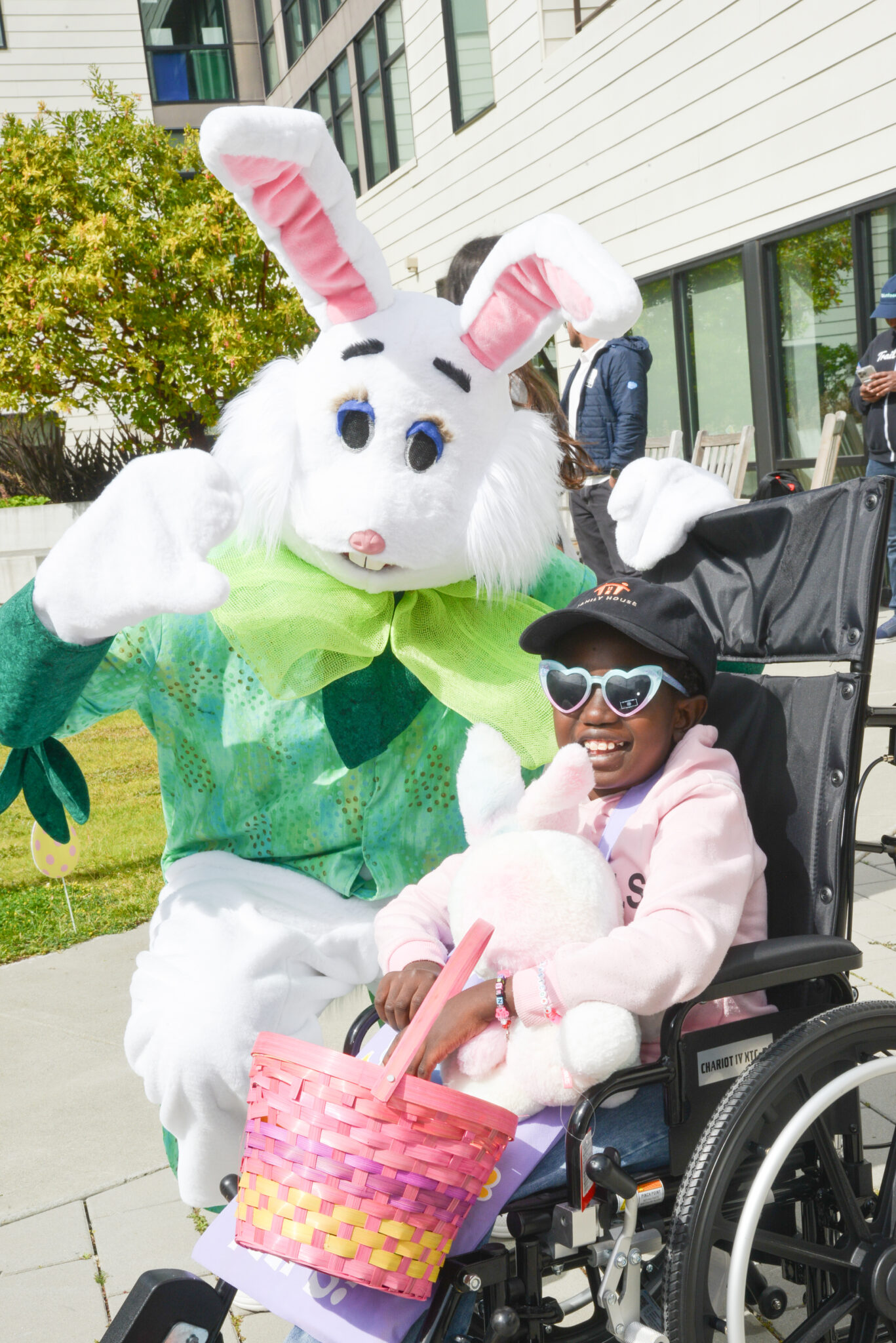 child with Easter bunny