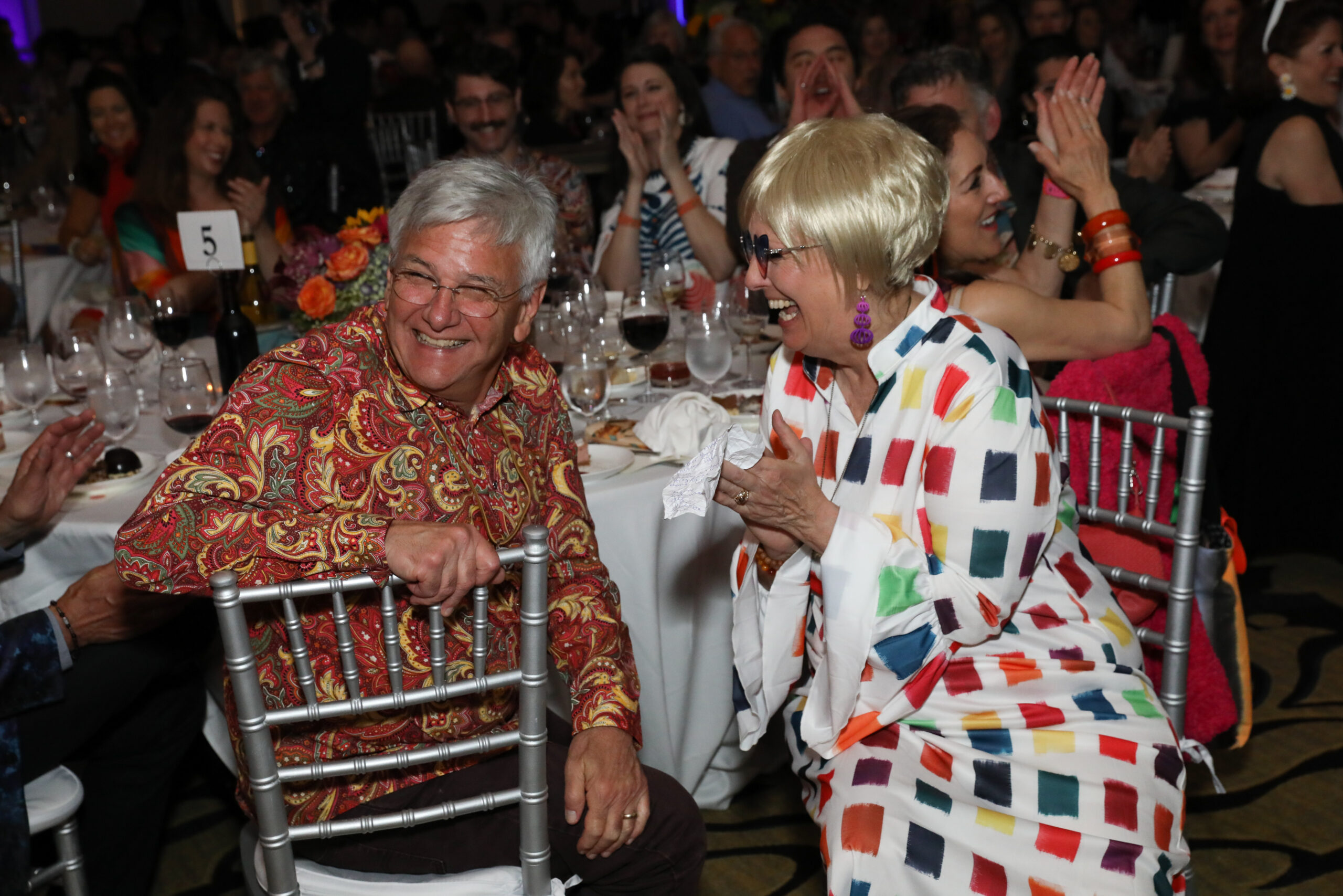 two people laughing