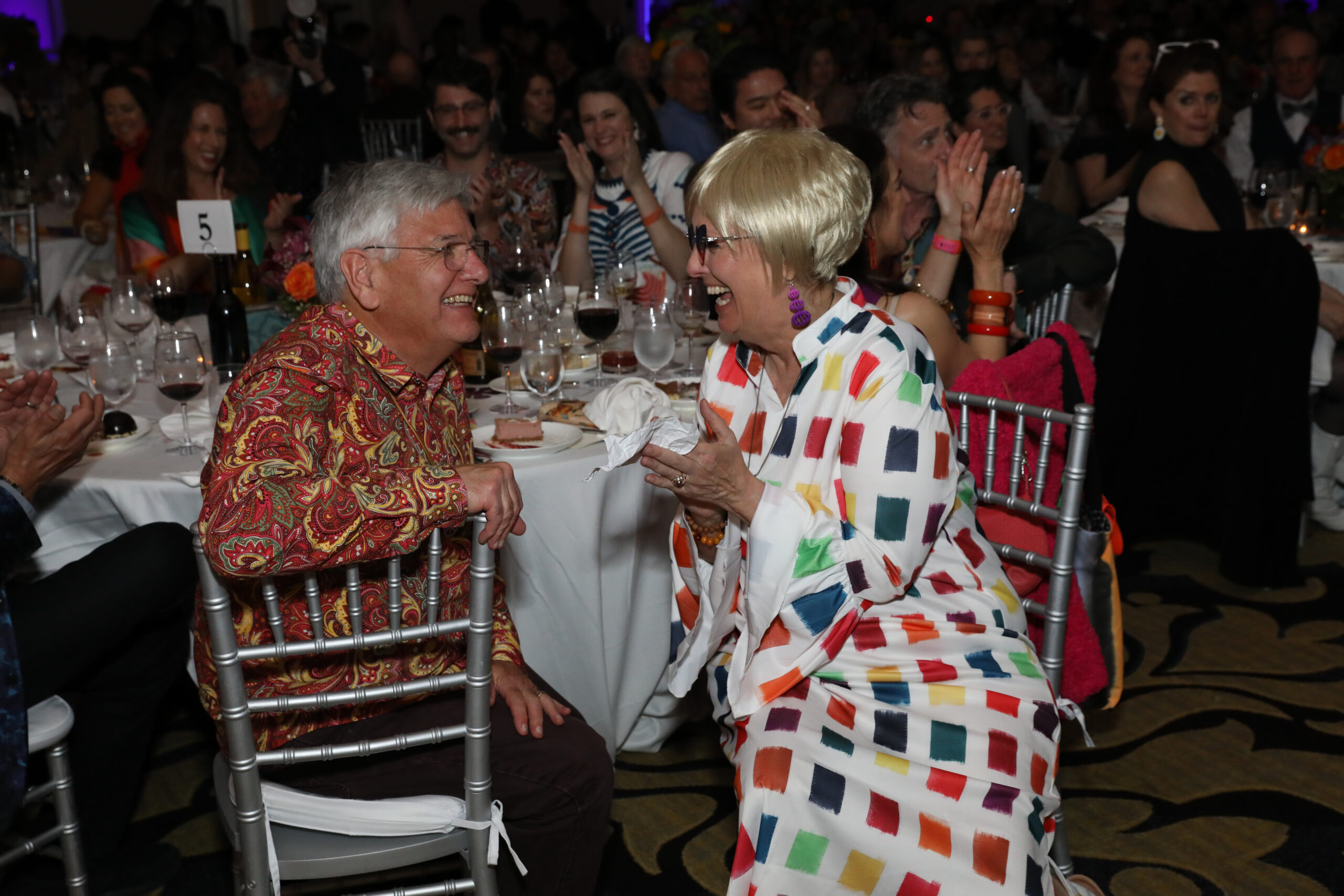 two people laughing