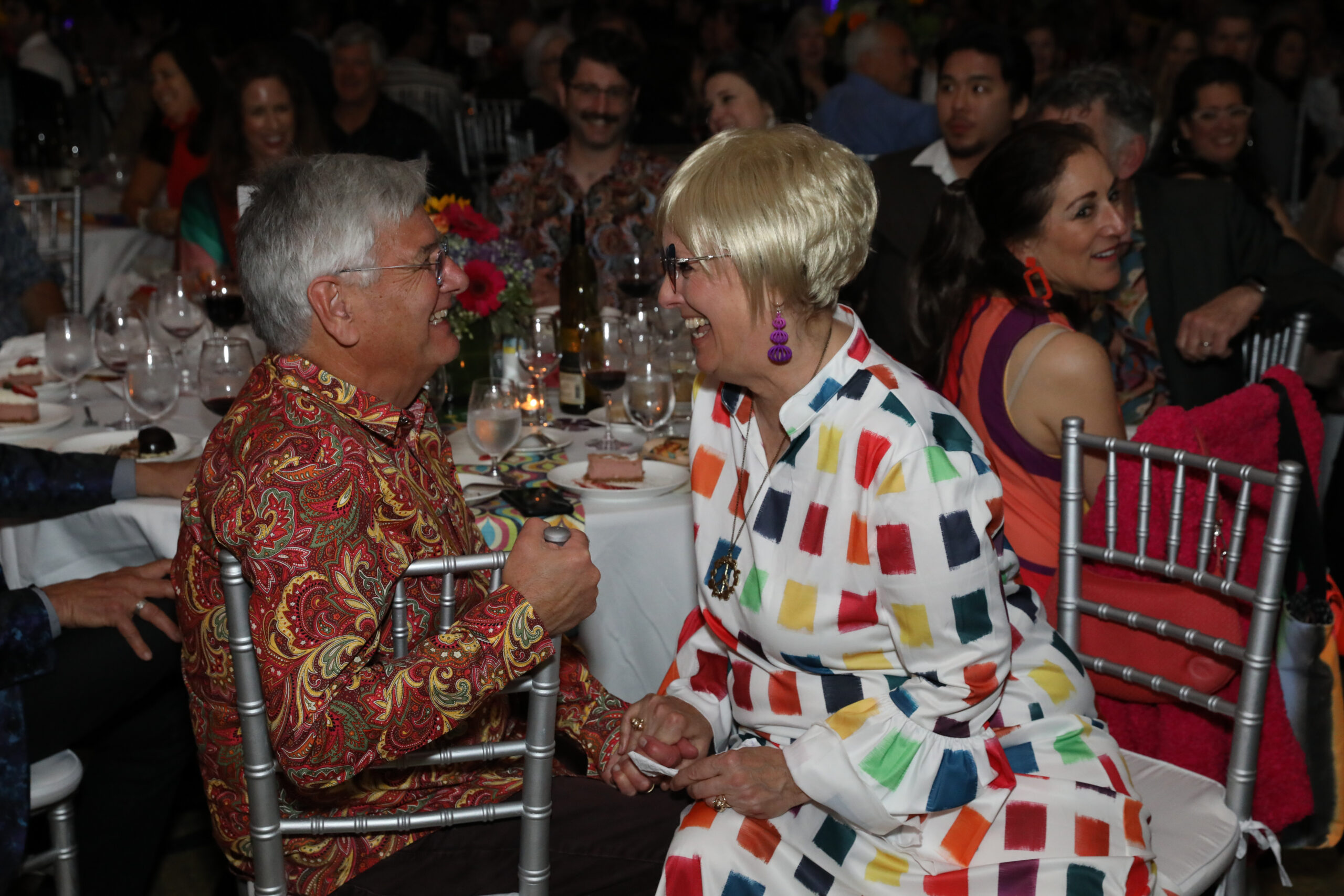two people laughing