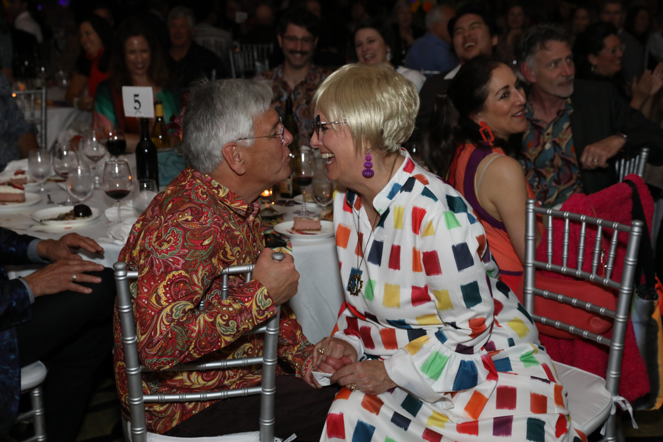two people laughing