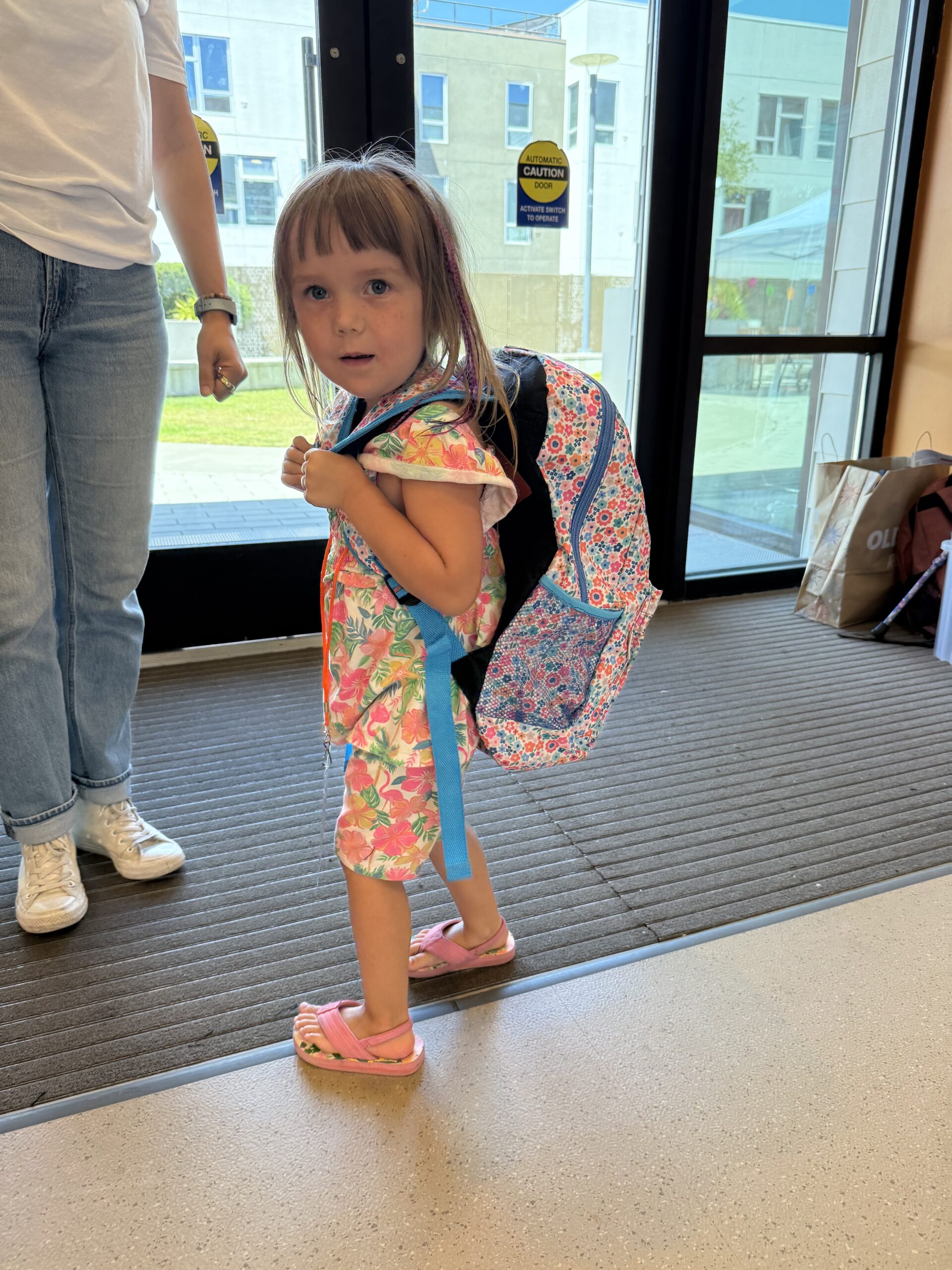 girl with backpack