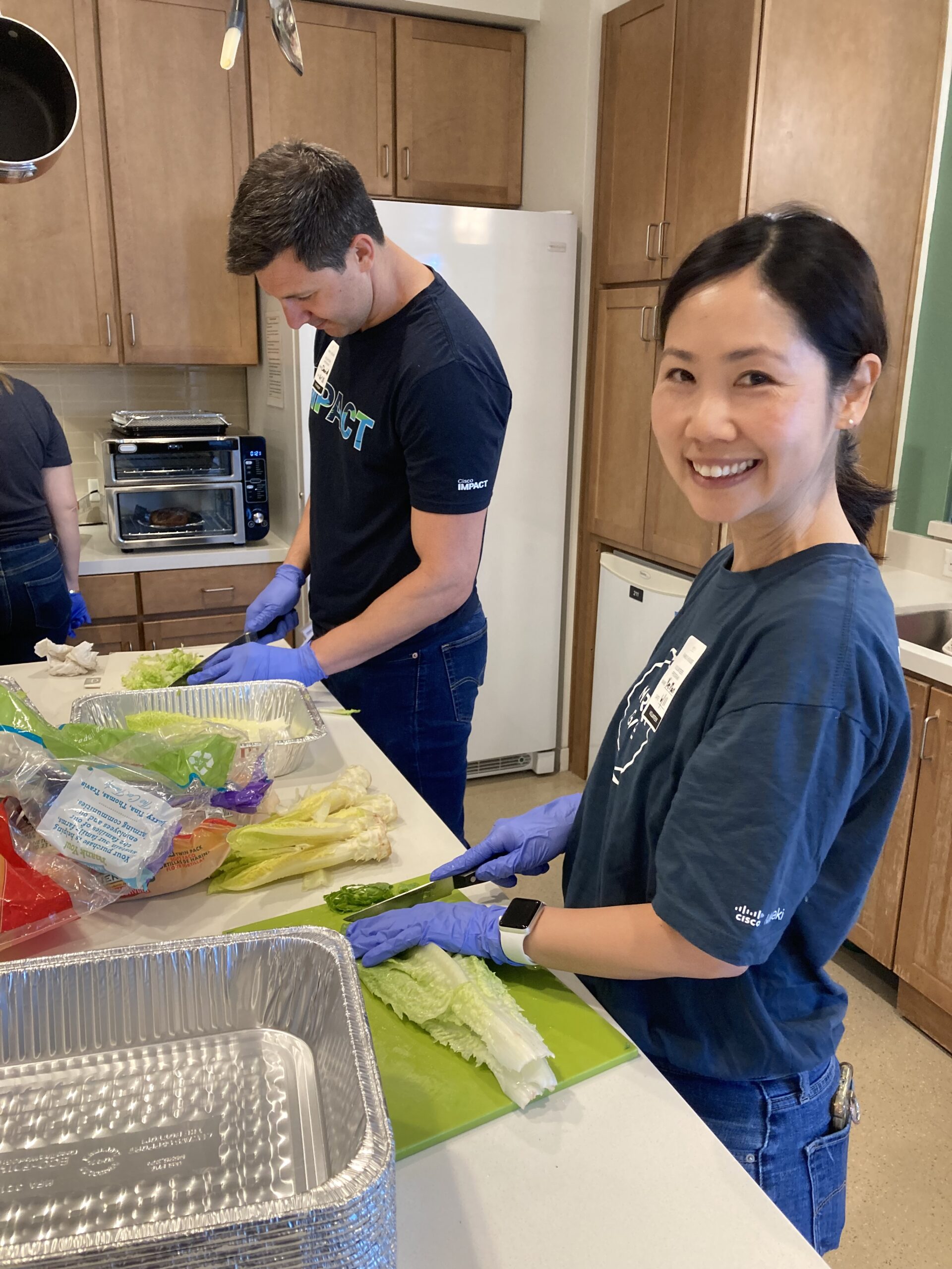 volunteer cooking dinner