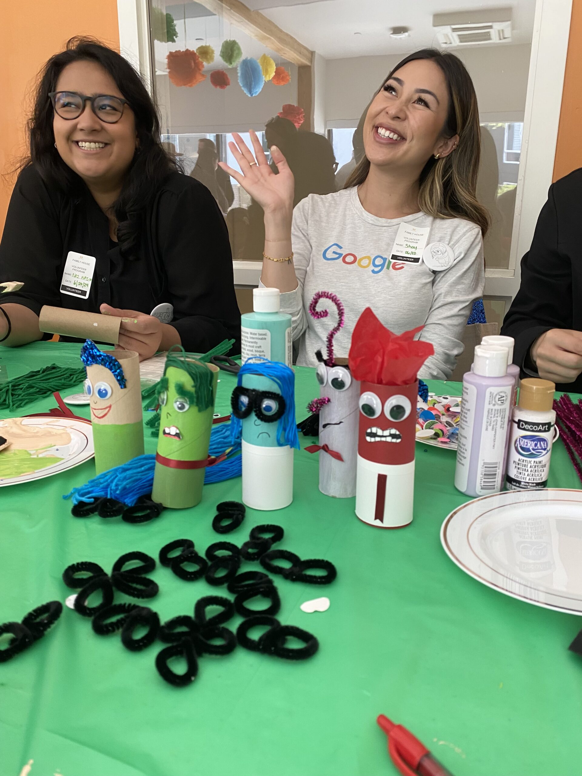 volunteers with craft