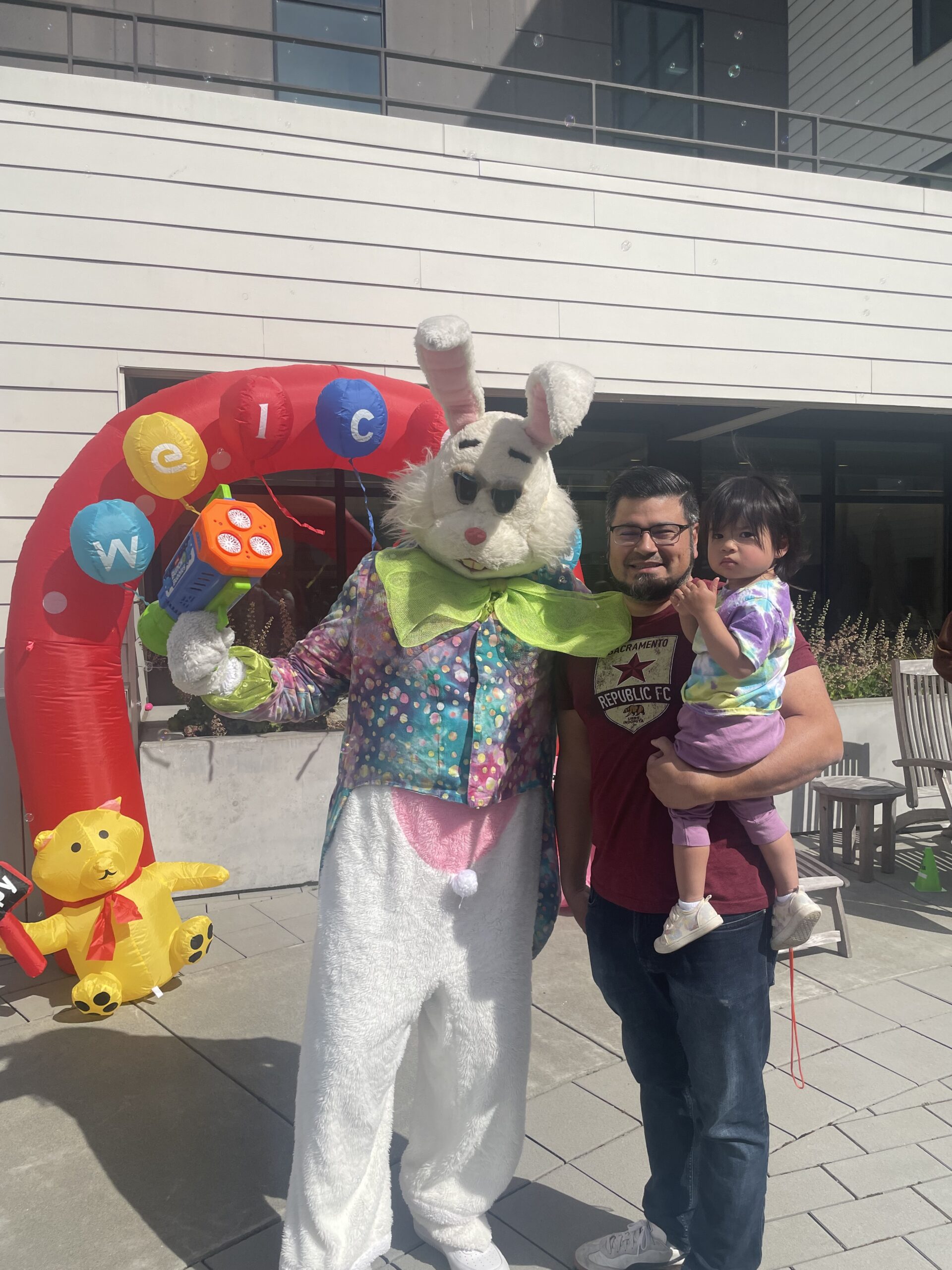 easter bunny with family