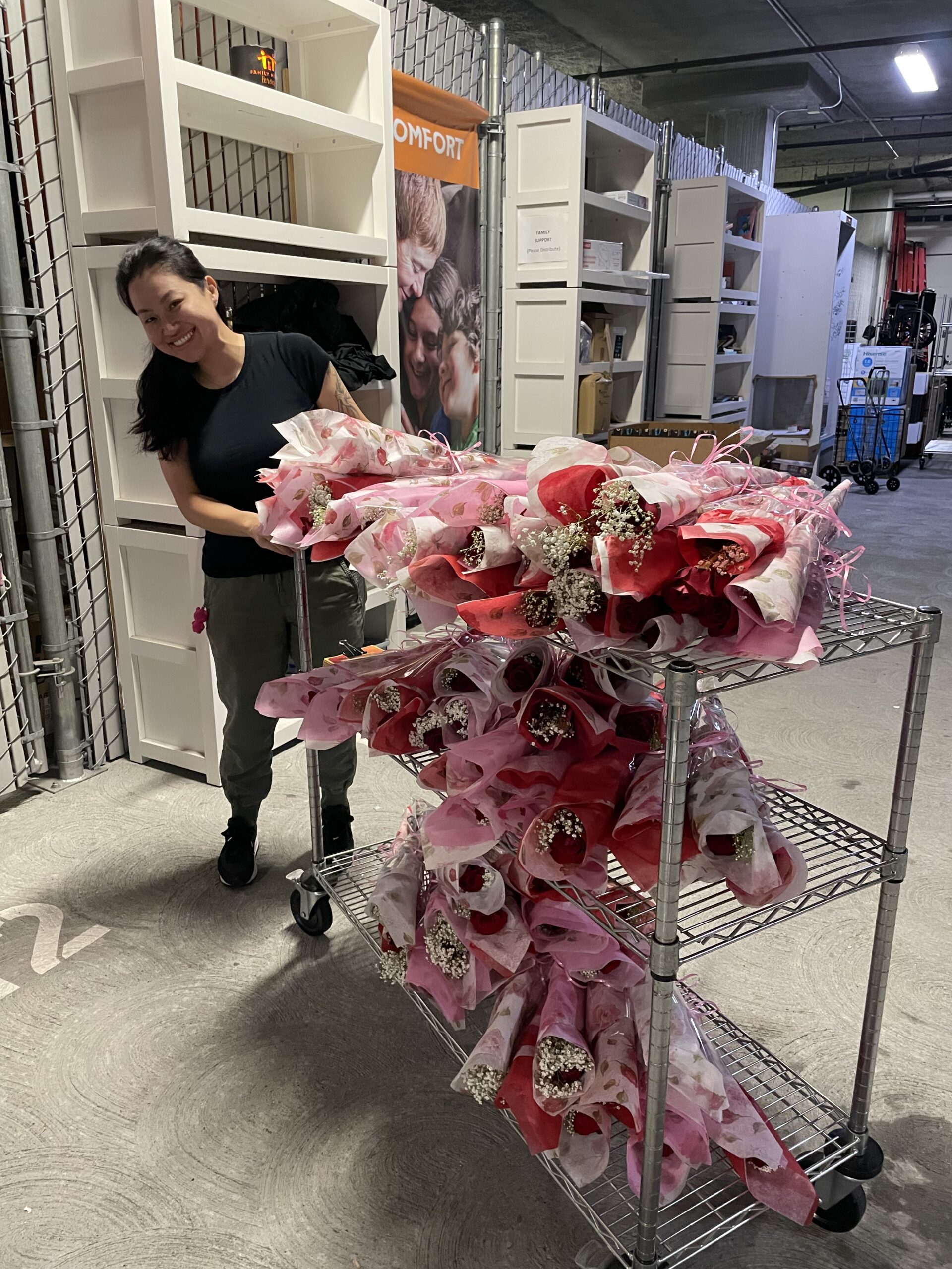 woman with roses