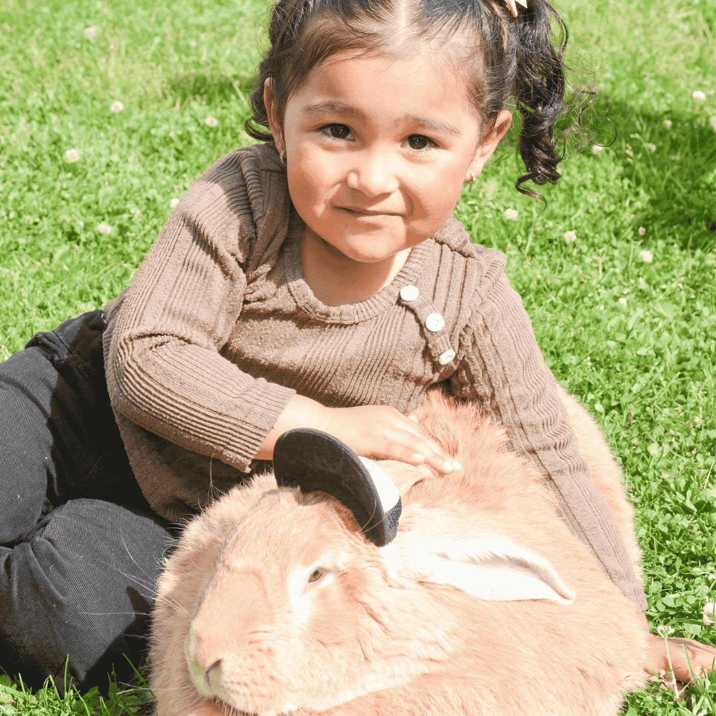 girl and bunny