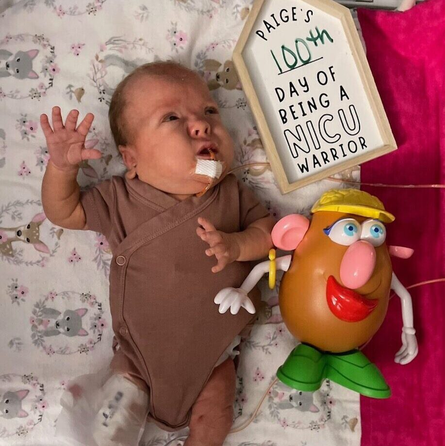 infant with mr potato head